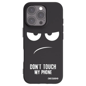 Picasee silikonowe czarne etui na Apple iPhone 16 Pro - Don't Touch My Phone