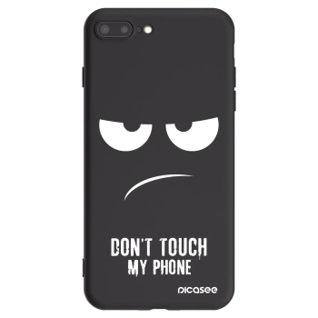 Picasee silikonowe czarne etui na Apple iPhone 7 Plus - Don't Touch My Phone