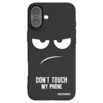 Picasee silikonowe czarne etui na Apple iPhone 16 Plus - Don't Touch My Phone