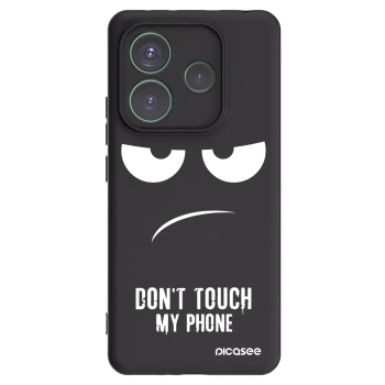 Picasee silikonowe czarne etui na Xiaomi Redmi Note 14 5G - Don't Touch My Phone
