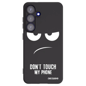 Picasee silikonowe czarne etui na Samsung Galaxy S25 5G - Don't Touch My Phone