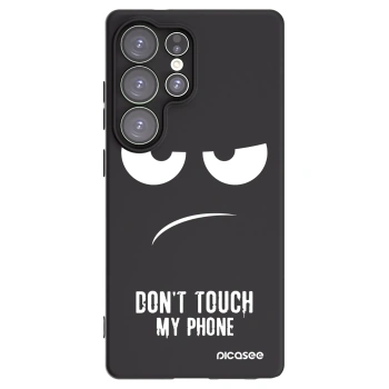 Picasee silikonowe czarne etui na Samsung Galaxy S25 Ultra 5G - Don't Touch My Phone