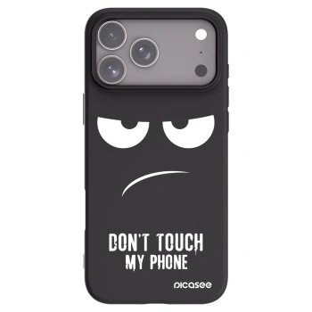 Picasee silikonowe czarne etui na Apple iPhone 17 Pro Max - Don't Touch My Phone