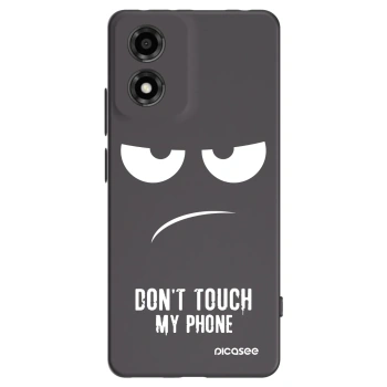 Picasee silikonowe czarne etui na Motorola Moto E14 - Don't Touch My Phone