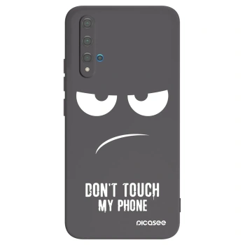 Picasee silikonowe czarne etui na Huawei Nova 5T - Don't Touch My Phone