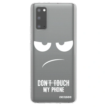Picasee silikonowe przeźroczyste etui na Samsung Galaxy S20 G980F - Don't Touch My Phone