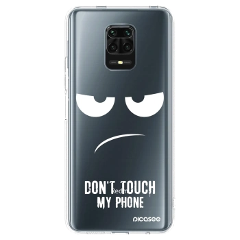 Picasee silikonowe przeźroczyste etui na Xiaomi Redmi Note 9 Pro - Don't Touch My Phone