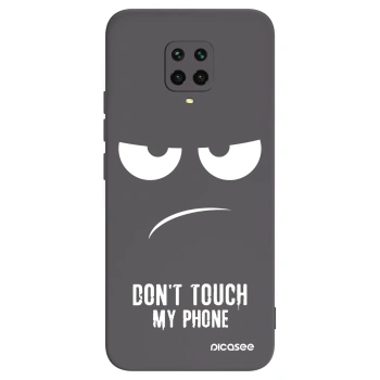 Picasee silikonowe czarne etui na Xiaomi Redmi Note 9 Pro - Don't Touch My Phone