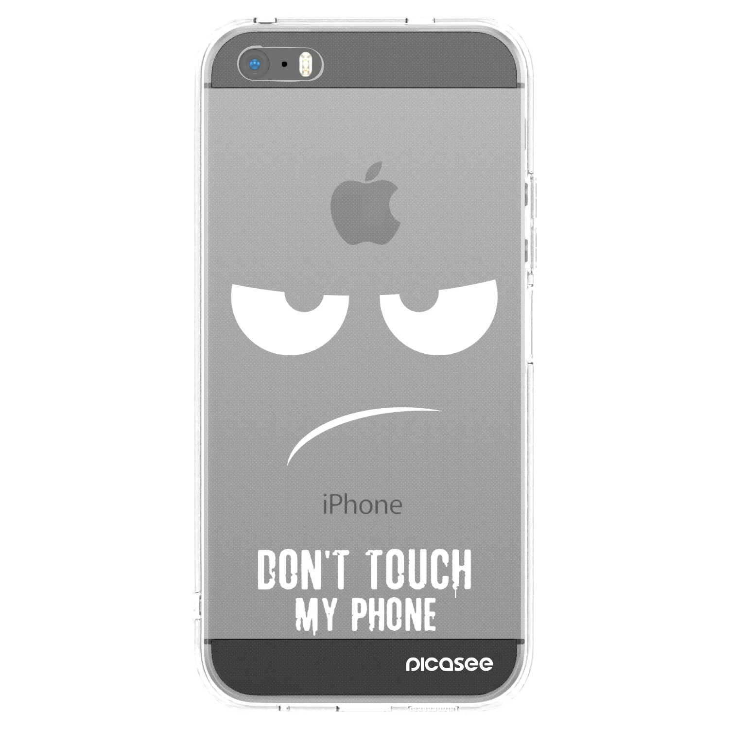 Picasee silikonowe przeźroczyste etui na Apple iPhone 5/5S/SE - Don't Touch My Phone