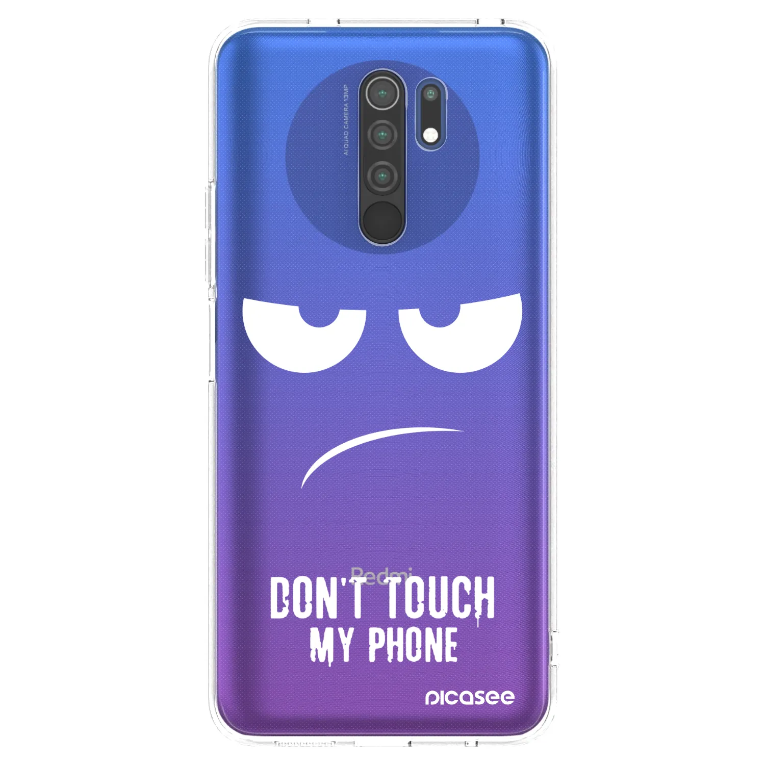 Picasee silikonowe przeźroczyste etui na Xiaomi Redmi 9 - Don't Touch My Phone
