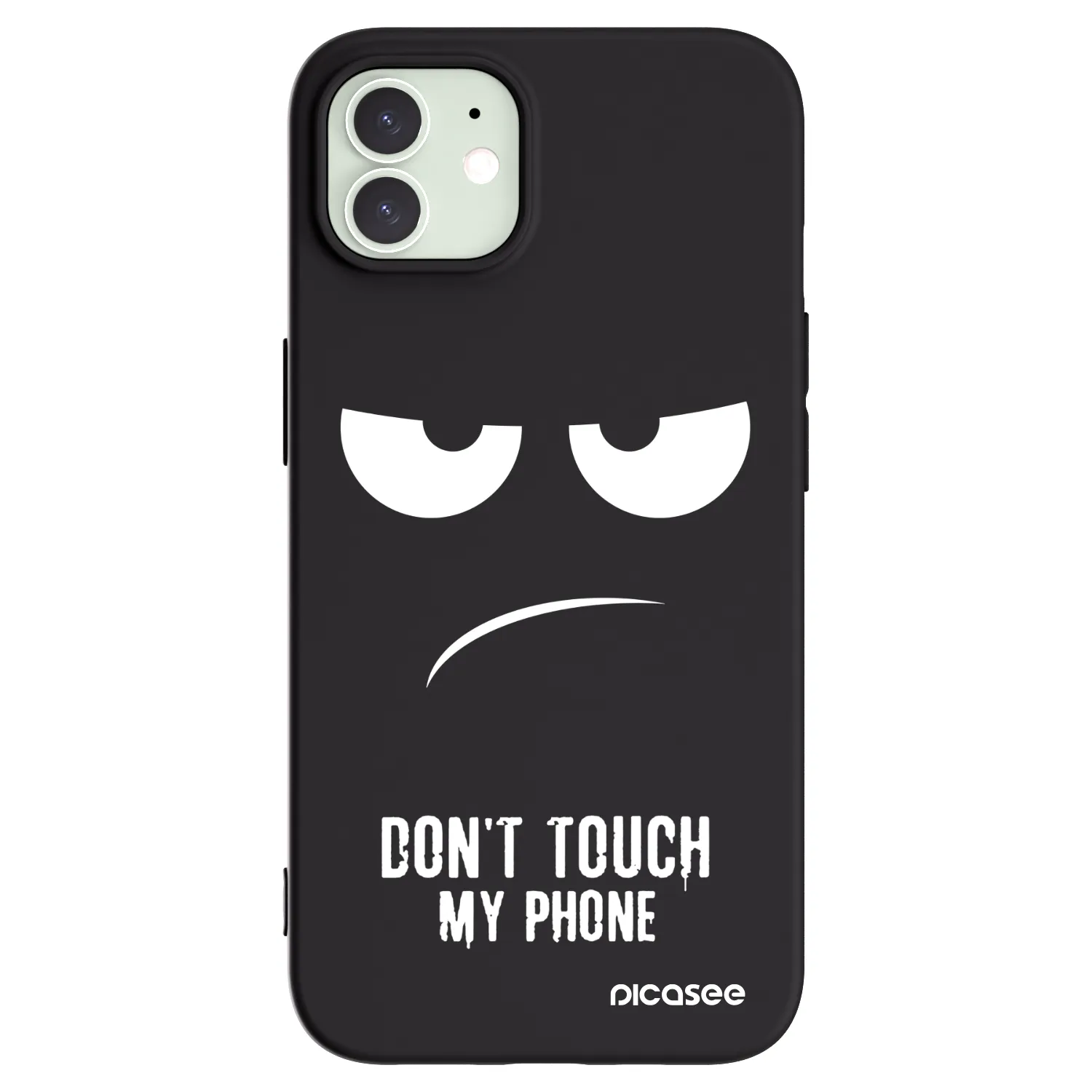 Picasee silikonowe czarne etui na Apple iPhone 12 Pro - Don't Touch My Phone