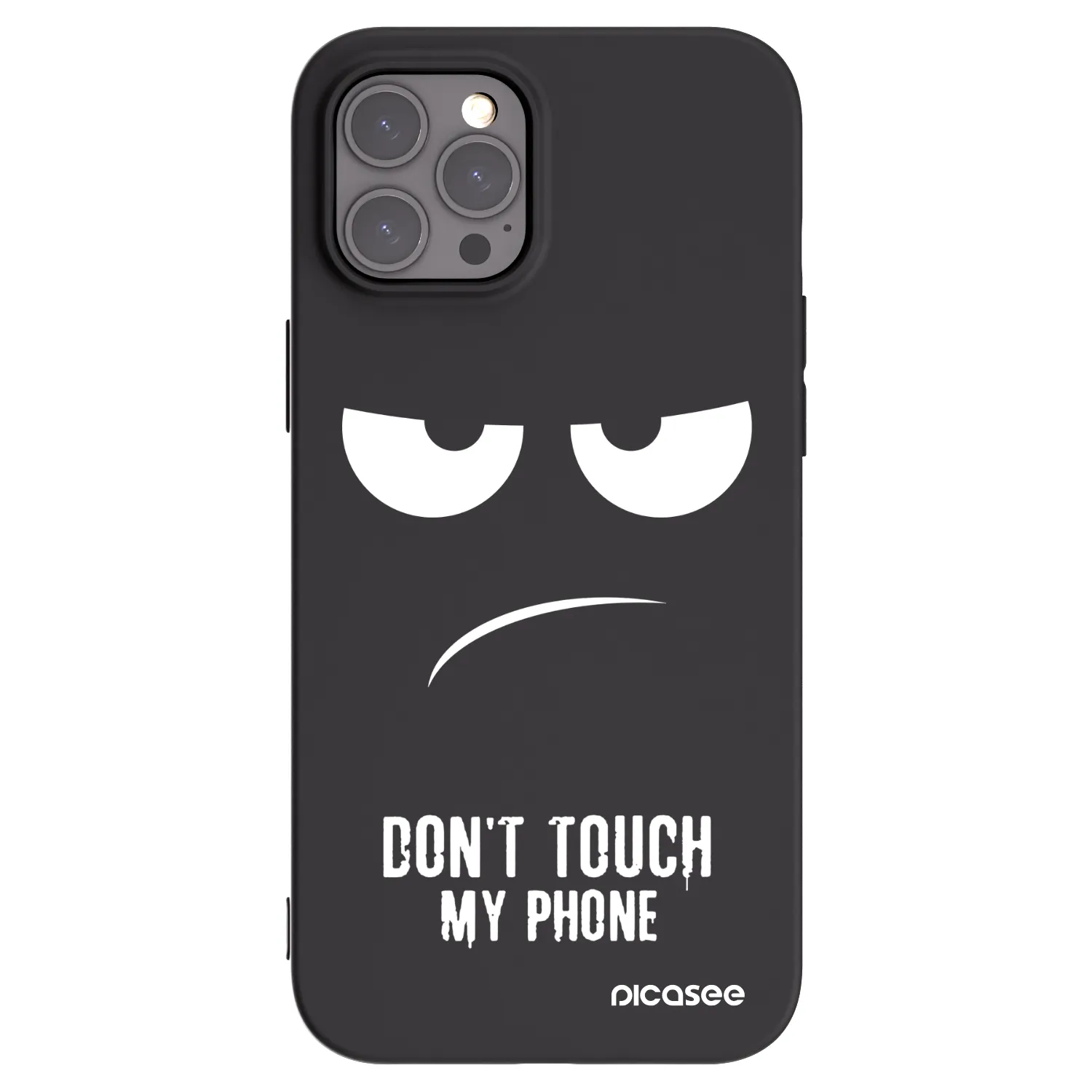 Picasee silikonowe czarne etui na Apple iPhone 12 Pro Max - Don't Touch My Phone