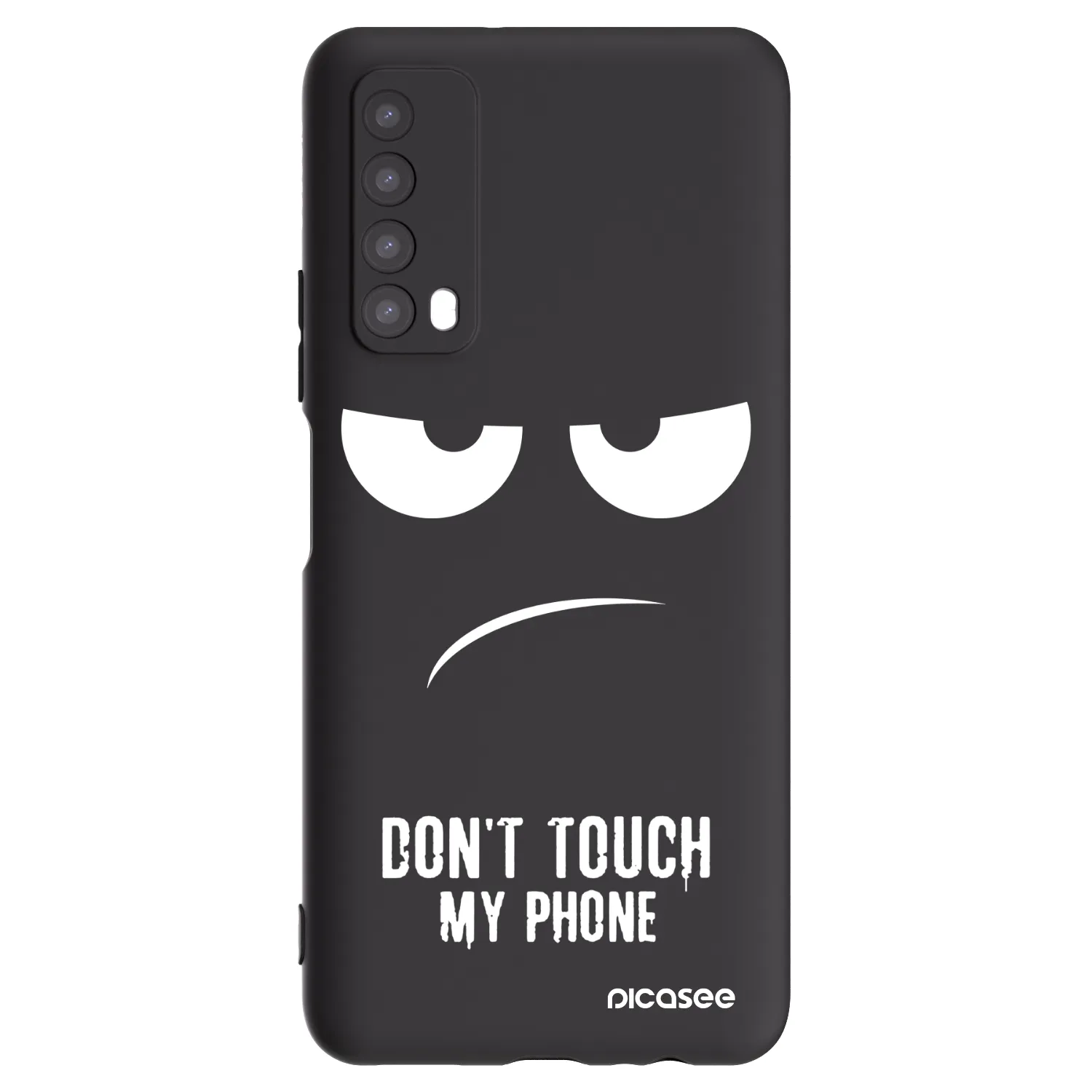 Picasee silikonowe czarne etui na Huawei P Smart 2021 - Don't Touch My Phone