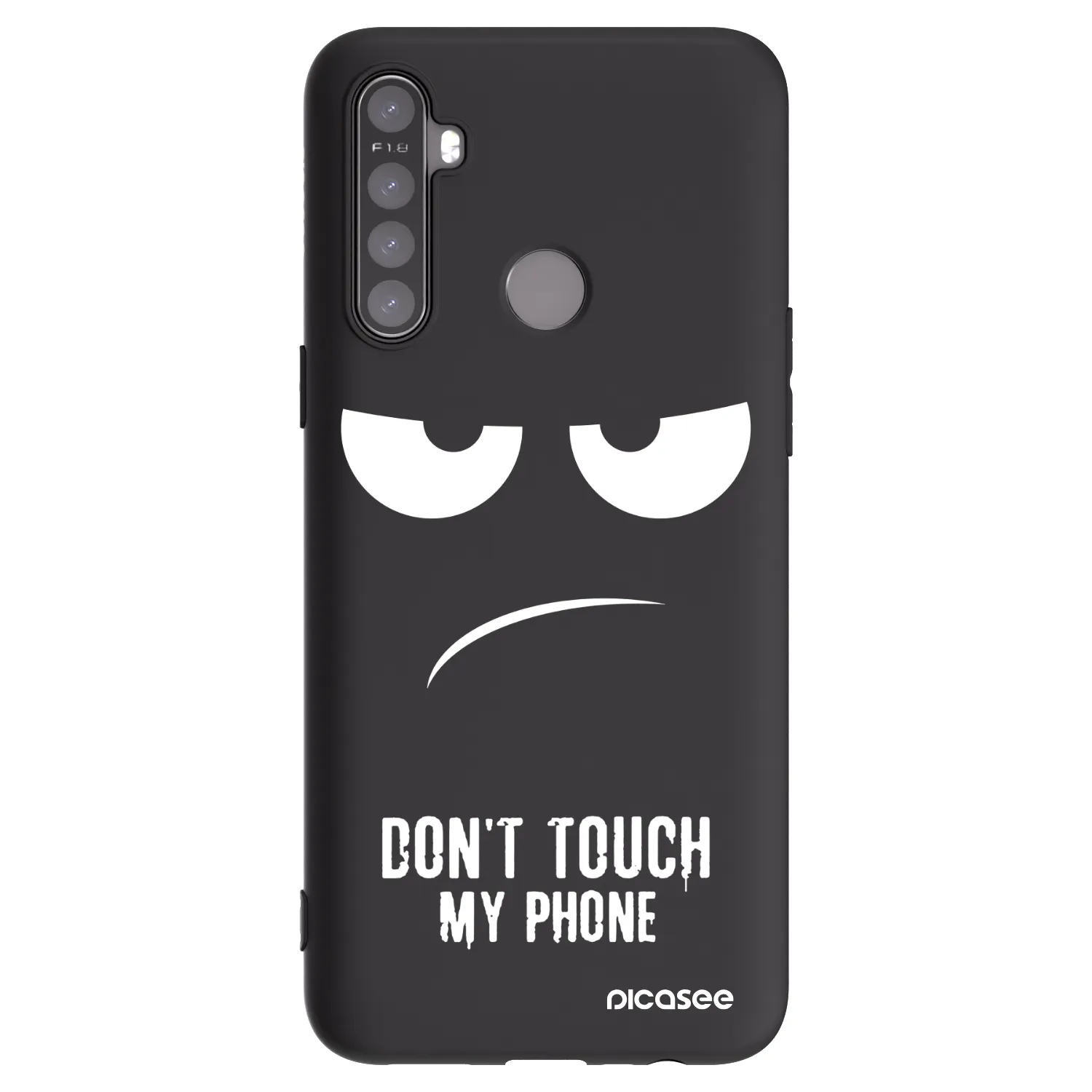 Picasee silikonowe czarne etui na Realme 6i - Don't Touch My Phone