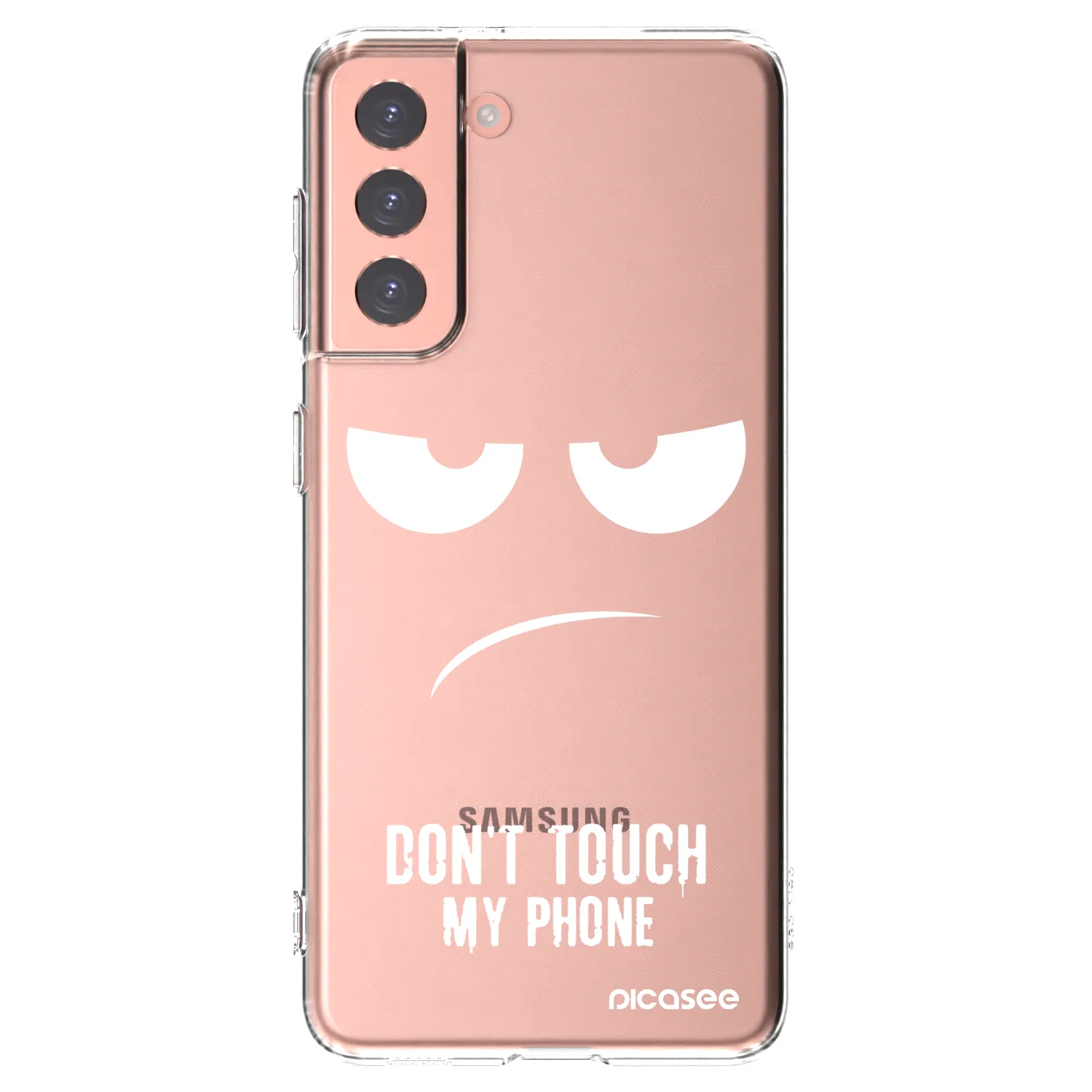 Picasee silikonowe przeźroczyste etui na Samsung Galaxy S21 5G G991B - Don't Touch My Phone