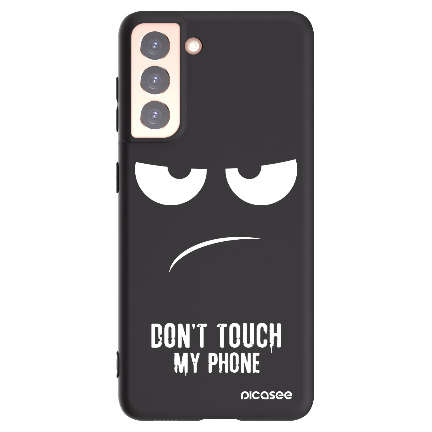 Picasee silikonowe czarne etui na Samsung Galaxy S21 5G G991B - Don't Touch My Phone