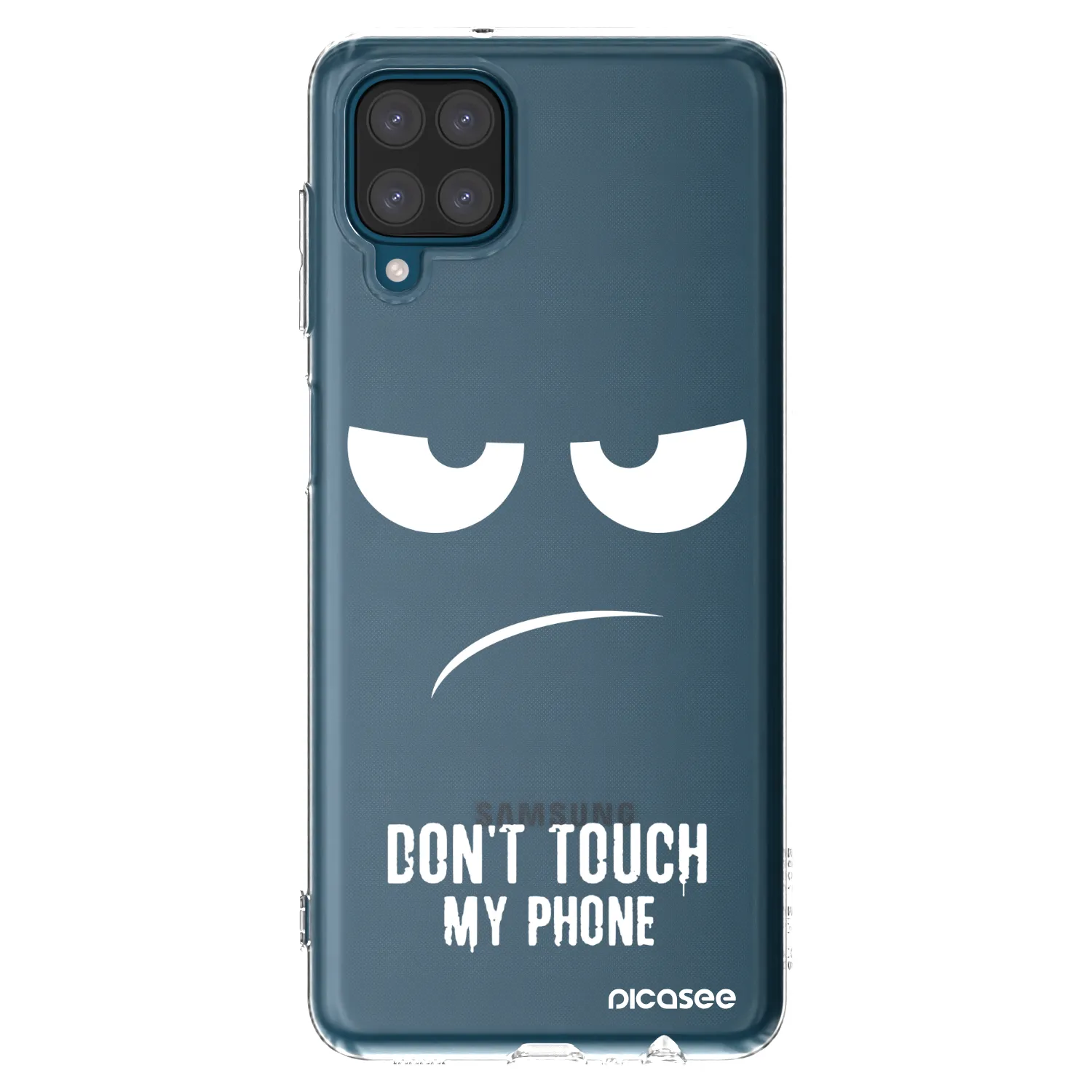 Picasee silikonowe przeźroczyste etui na Samsung Galaxy A12 A125F - Don't Touch My Phone