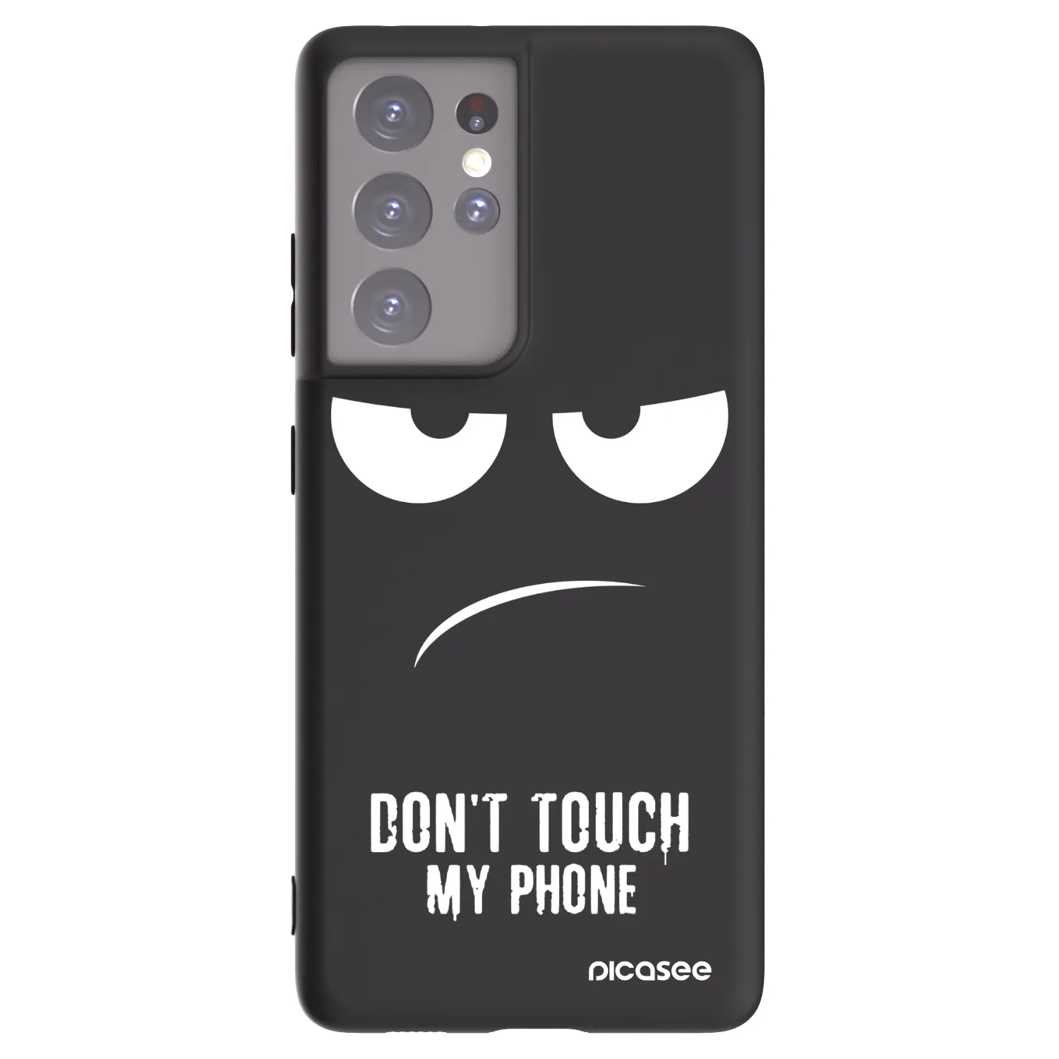 Picasee silikonowe czarne etui na Samsung Galaxy S21 Ultra 5G G998B - Don't Touch My Phone