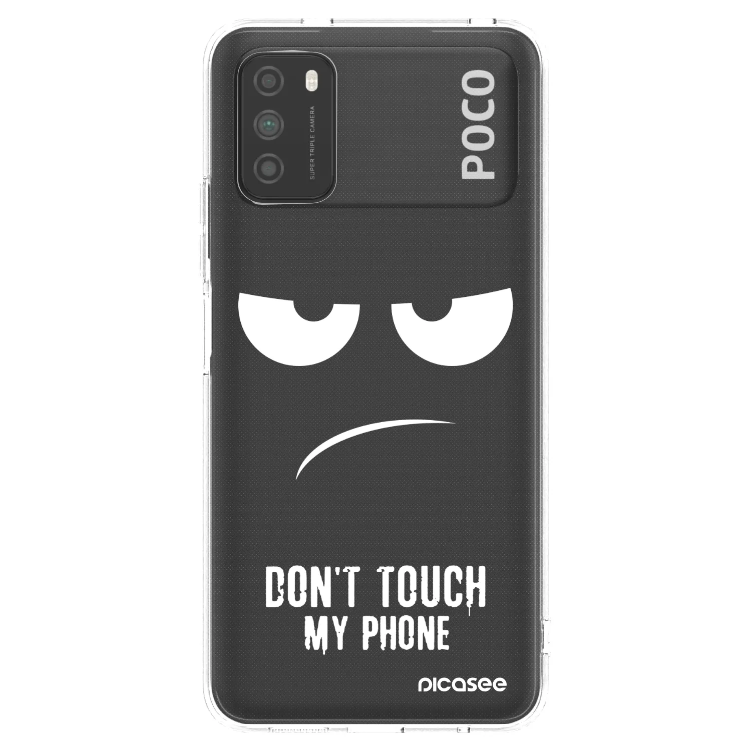 Picasee silikonowe przeźroczyste etui na Xiaomi Poco M3 - Don't Touch My Phone
