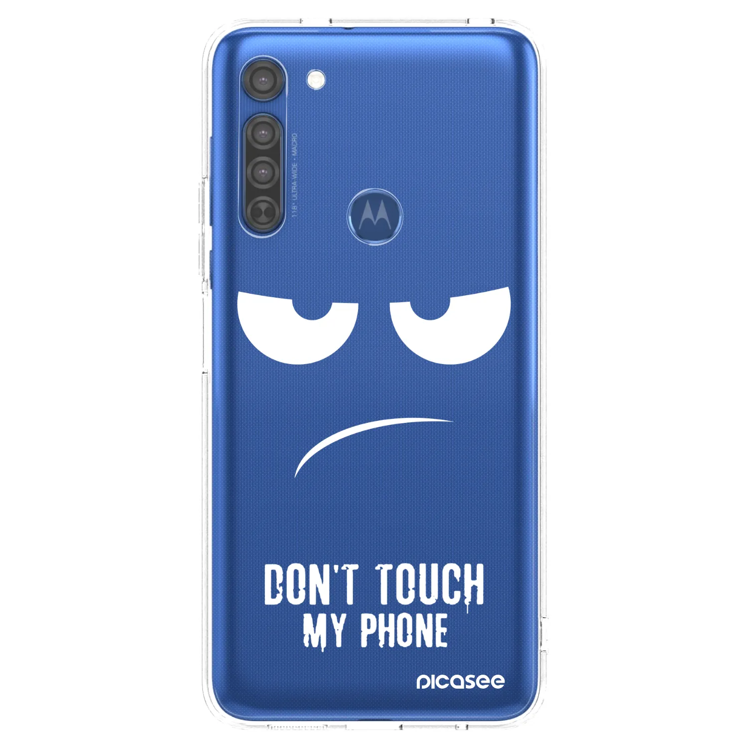 Picasee silikonowe przeźroczyste etui na Motorola Moto G8 - Don't Touch My Phone
