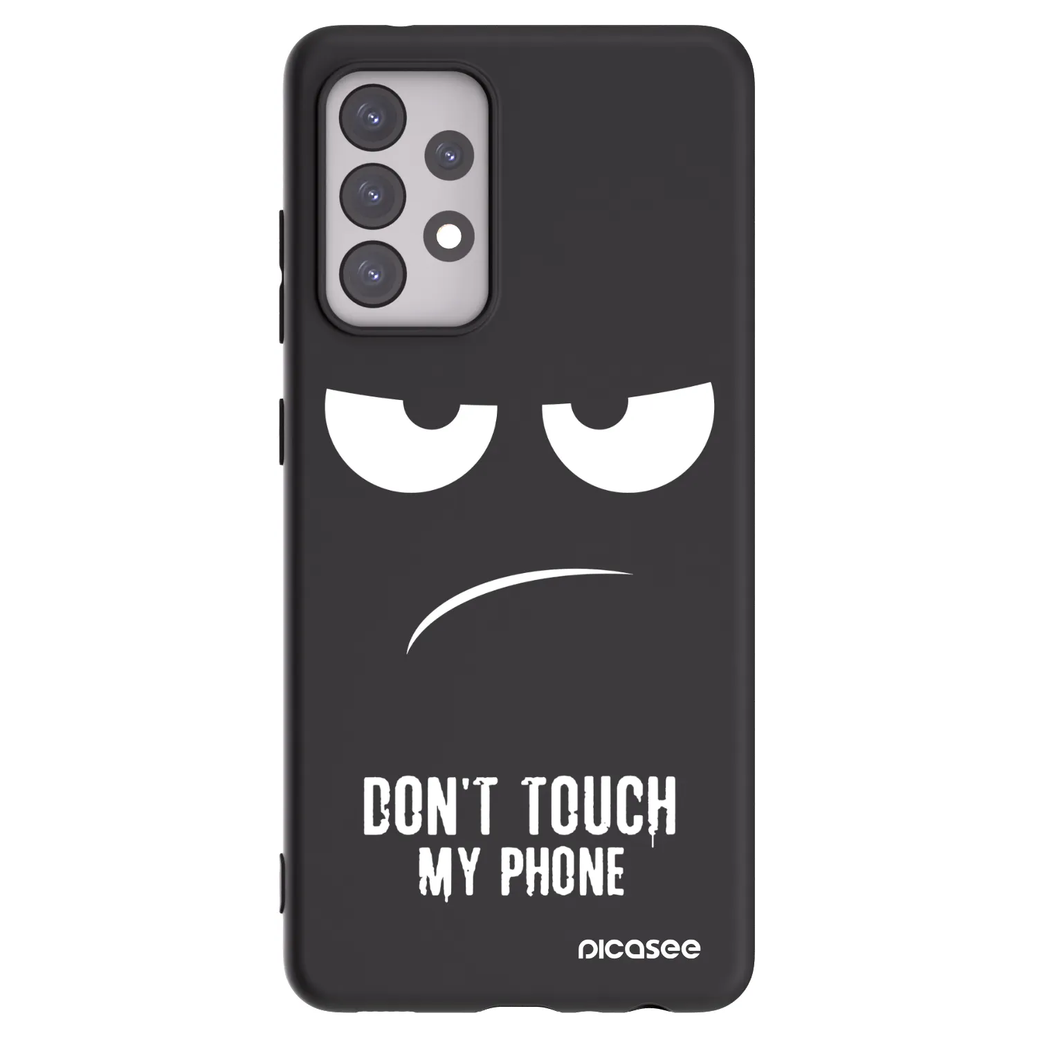 Picasee silikonowe czarne etui na Samsung Galaxy A52 5G A525F - Don't Touch My Phone