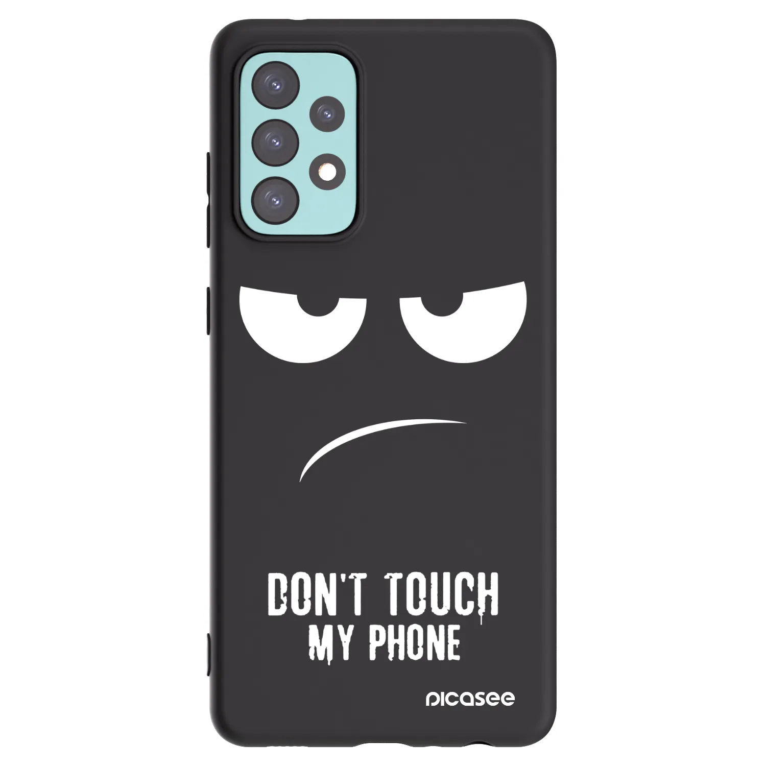 Picasee silikonowe czarne etui na Samsung Galaxy A72 A725F - Don't Touch My Phone