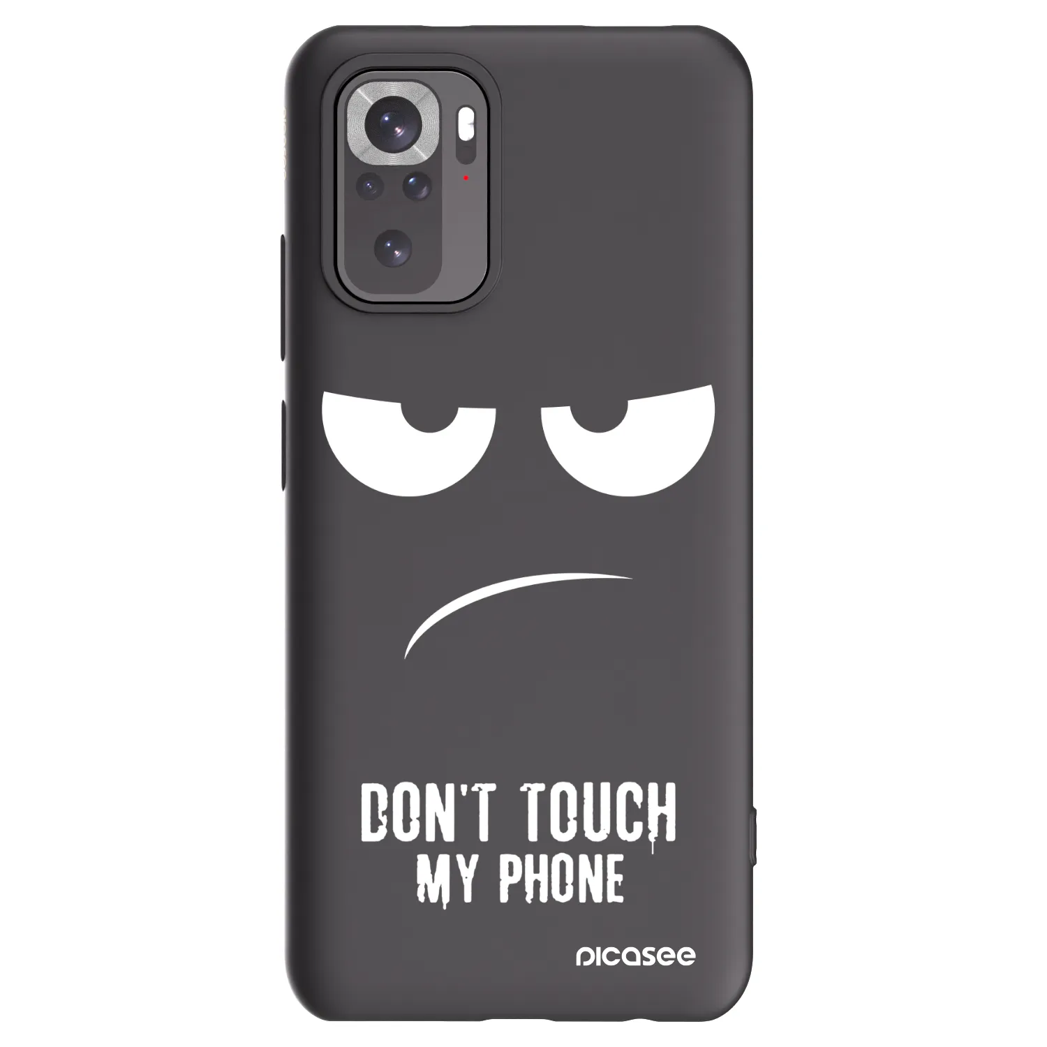 Picasee silikonowe czarne etui na Xiaomi Redmi Note 10S - Don't Touch My Phone