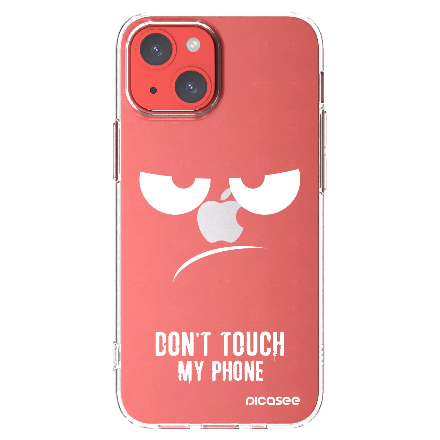 Picasee silikonowe przeźroczyste etui na Apple iPhone 13 mini - Don't Touch My Phone