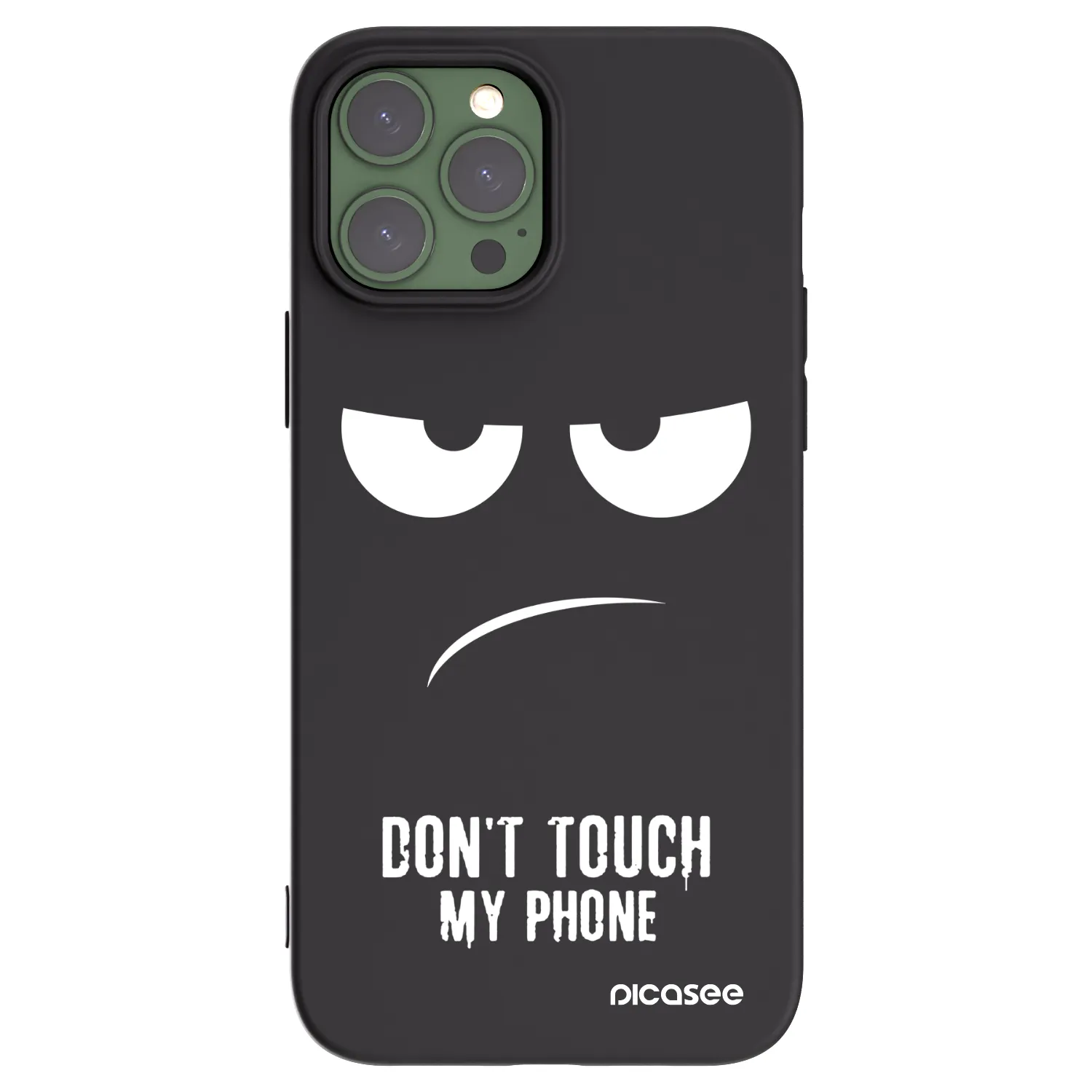 Picasee silikonowe czarne etui na Apple iPhone 13 Pro Max - Don't Touch My Phone