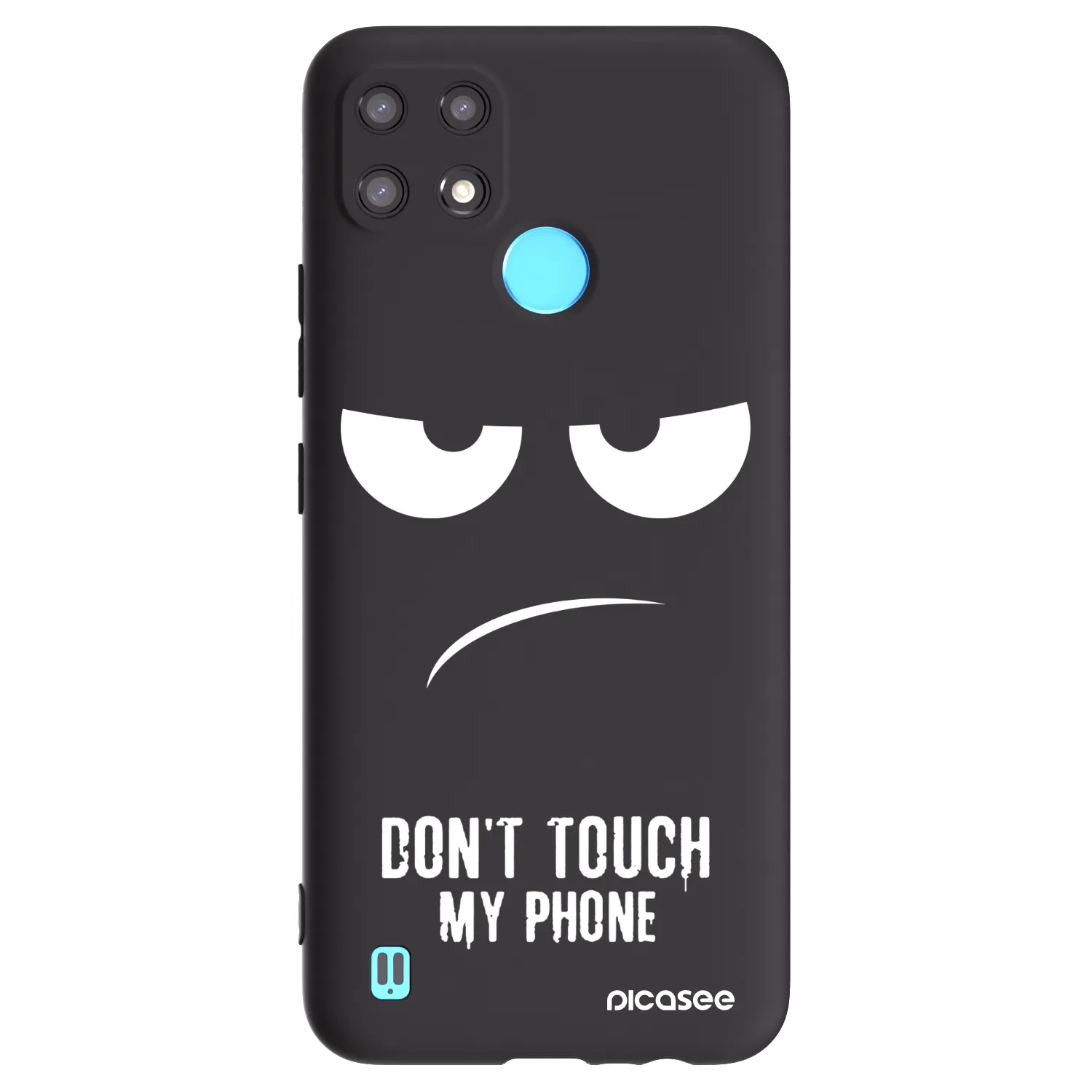 Picasee silikonowe czarne etui na Realme C21 - Don't Touch My Phone