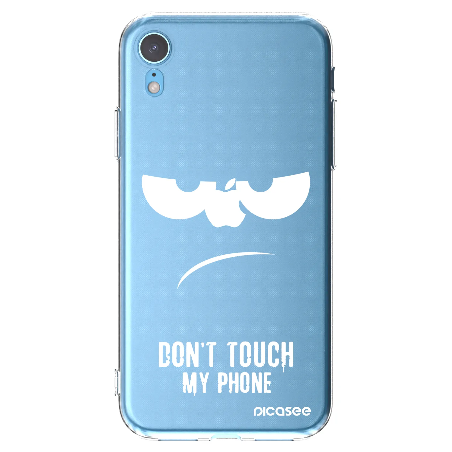 Picasee silikonowe przeźroczyste etui na Apple iPhone XR - Don't Touch My Phone