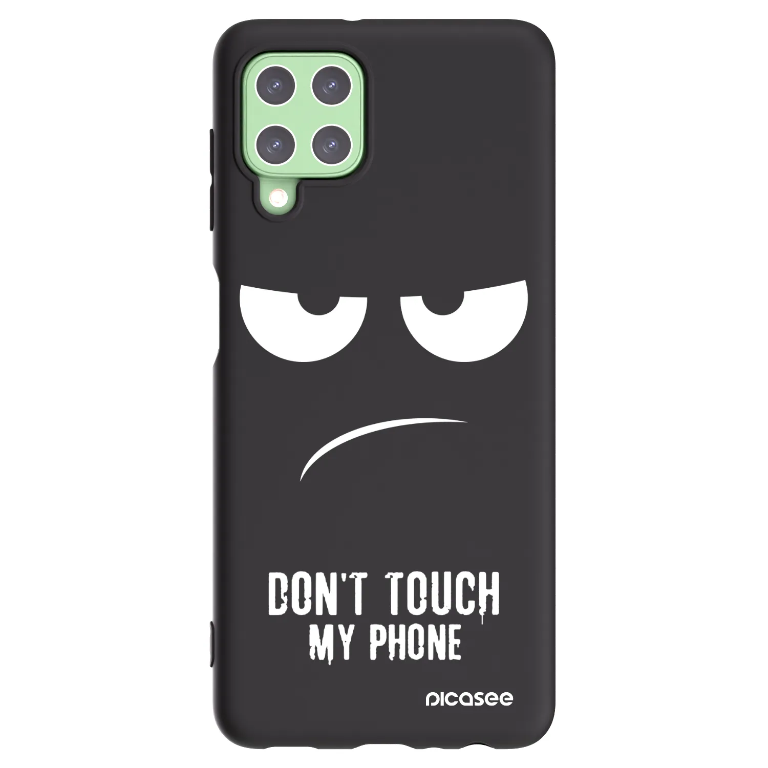 Picasee silikonowe czarne etui na Samsung Galaxy A22 A225F 4G - Don't Touch My Phone