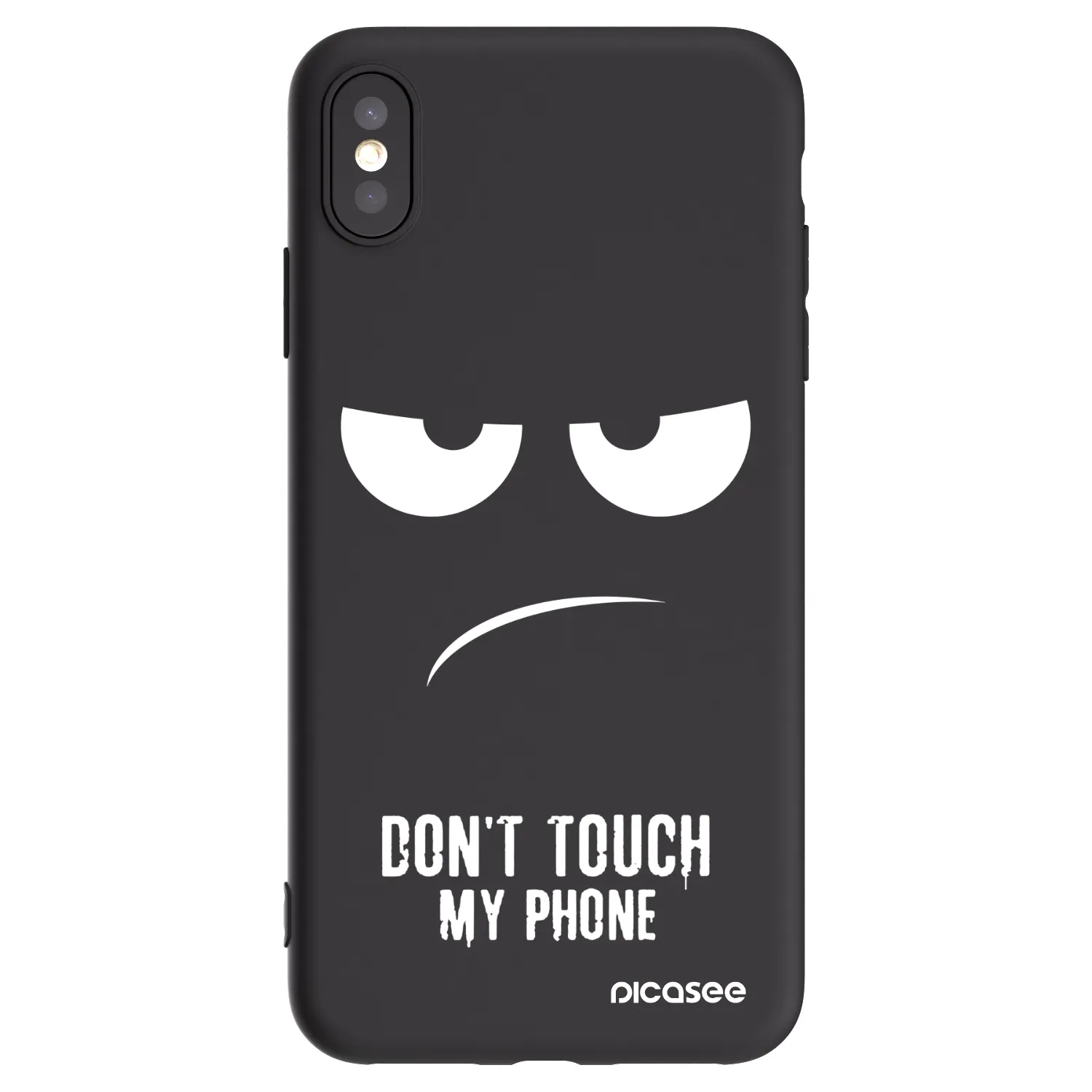 Picasee silikonowe czarne etui na Apple iPhone XS Max - Don't Touch My Phone