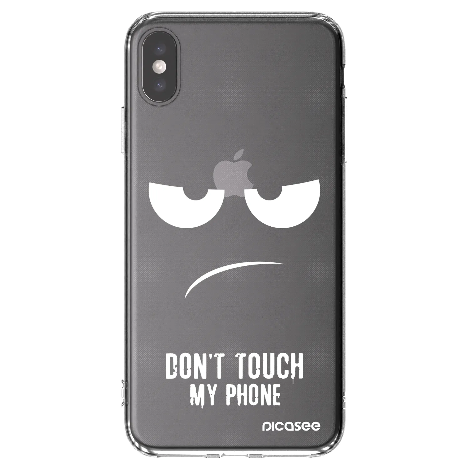 Picasee silikonowe przeźroczyste etui na Apple iPhone XS Max - Don't Touch My Phone