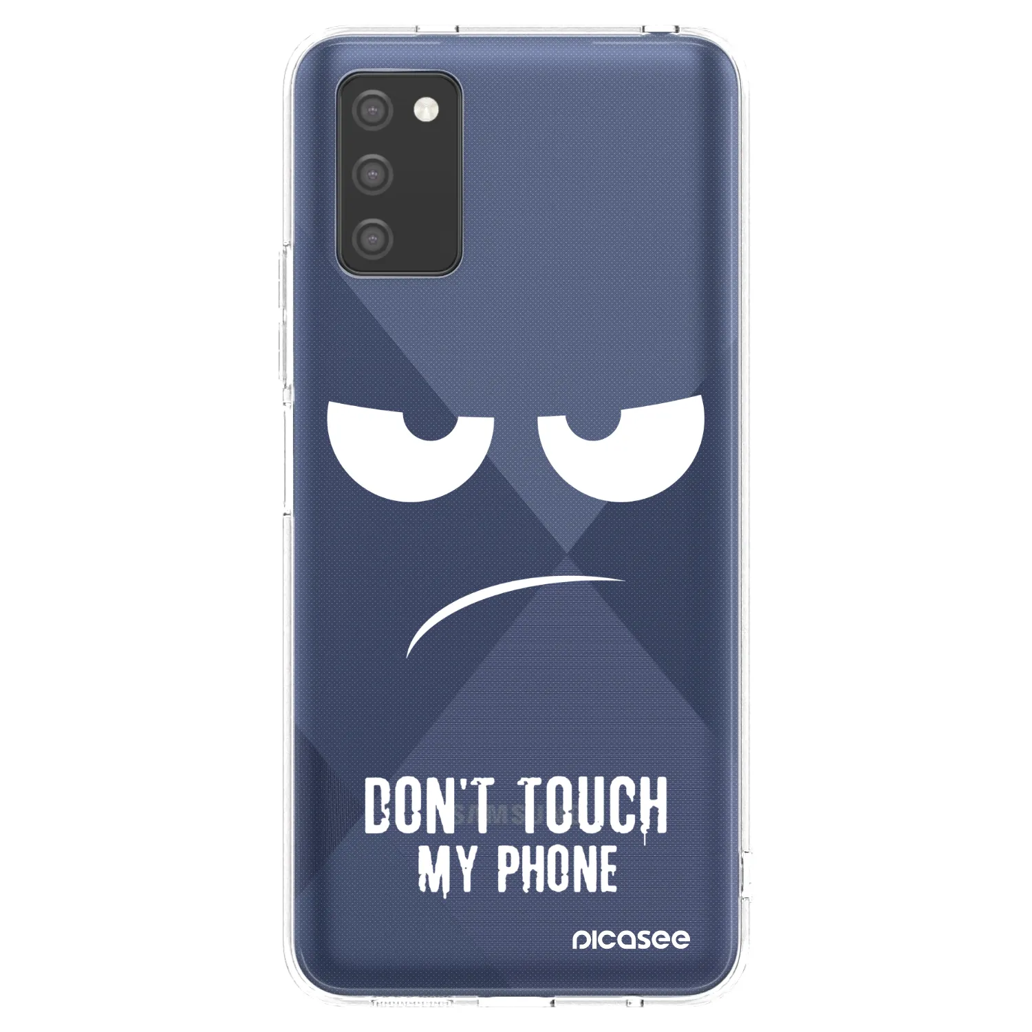 Picasee silikonowe przeźroczyste etui na Samsung Galaxy A03s A037G - Don't Touch My Phone