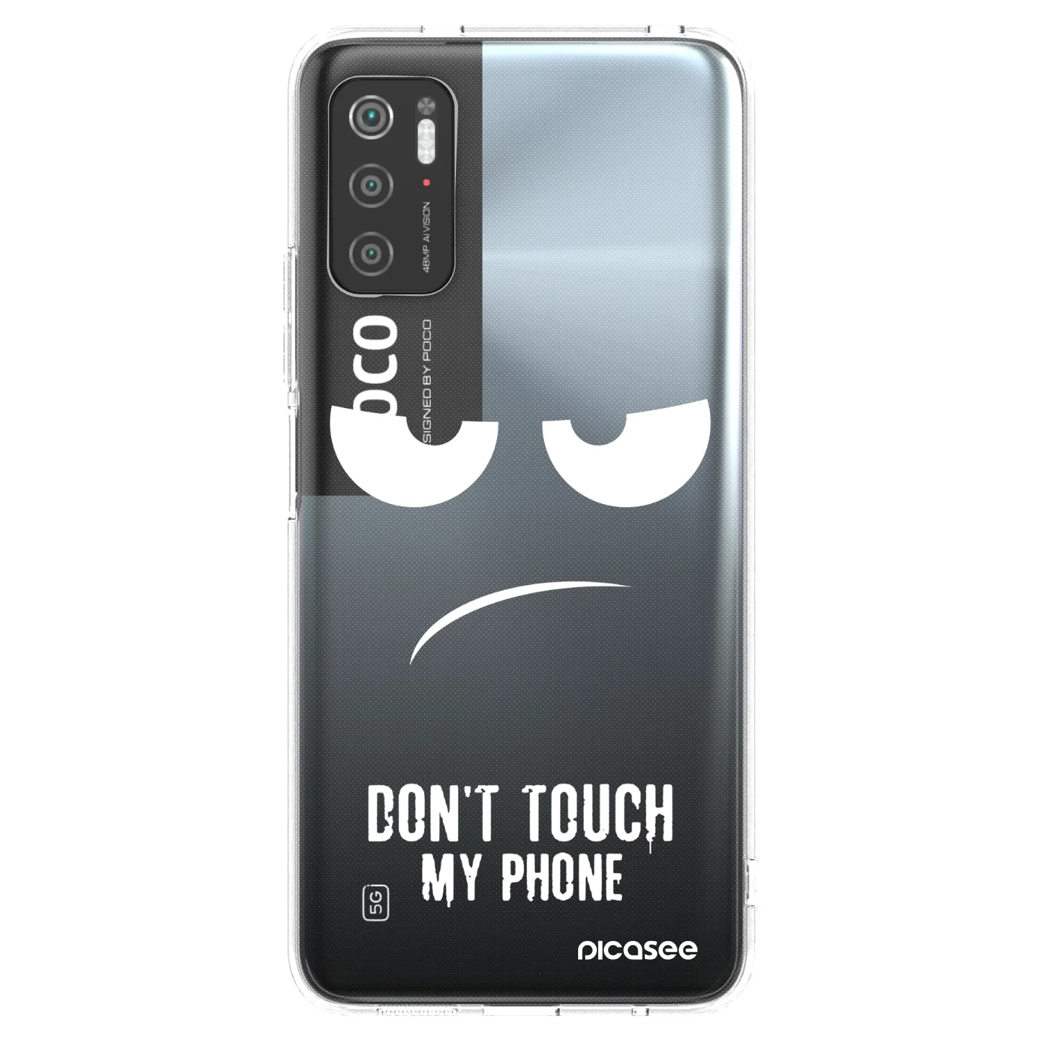 Picasee silikonowe przeźroczyste etui na Xiaomi Poco M3 Pro 5G - Don't Touch My Phone