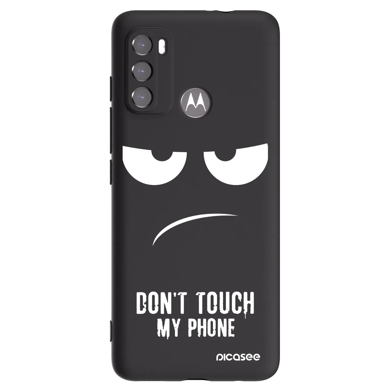 Picasee silikonowe czarne etui na Motorola Moto G60 - Don't Touch My Phone