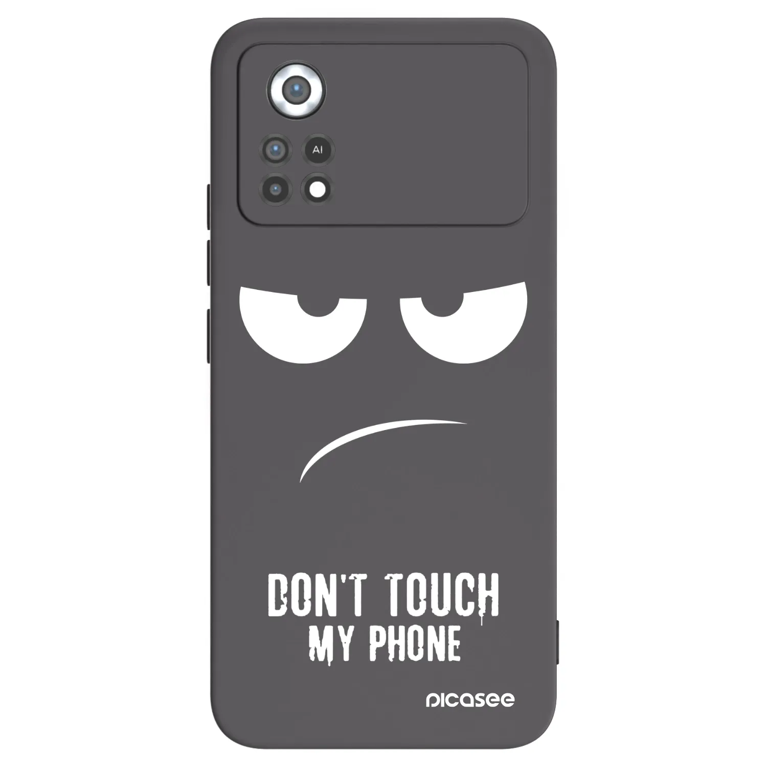 Picasee silikonowe czarne etui na Xiaomi Poco X4 Pro 5G - Don't Touch My Phone