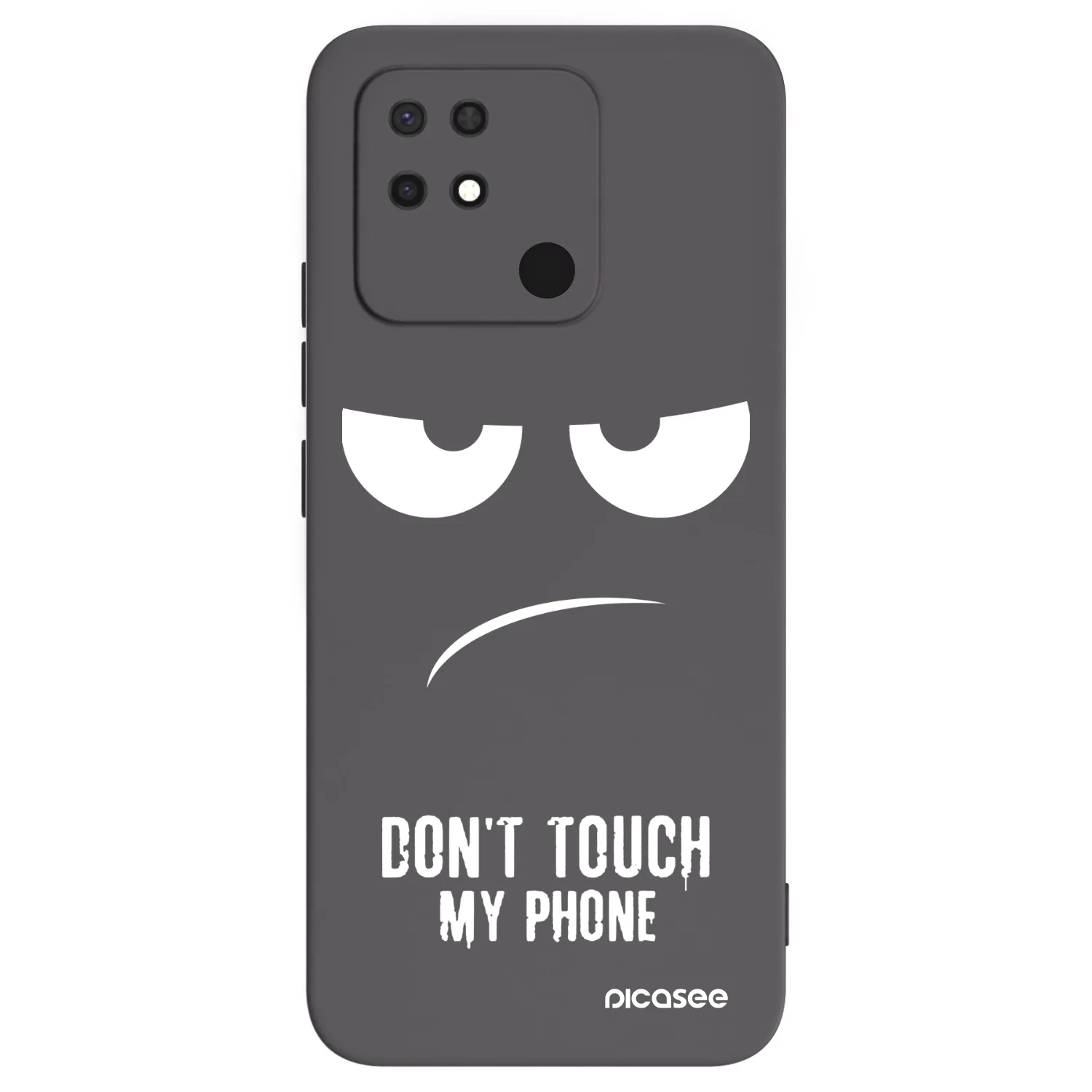 Picasee silikonowe czarne etui na Xiaomi Redmi 10C - Don't Touch My Phone