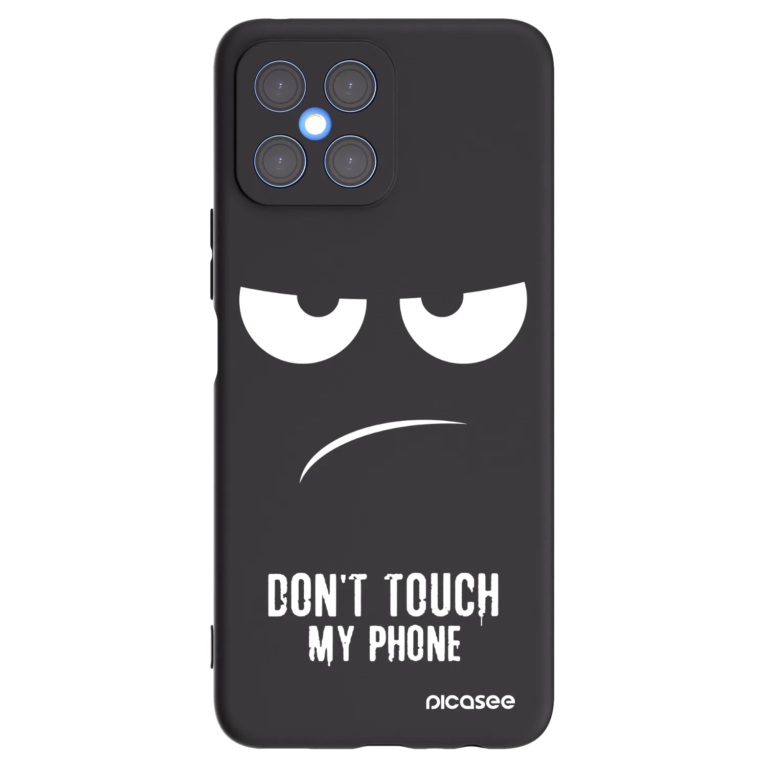 Picasee silikonowe czarne etui na Honor X8 4G - Don't Touch My Phone