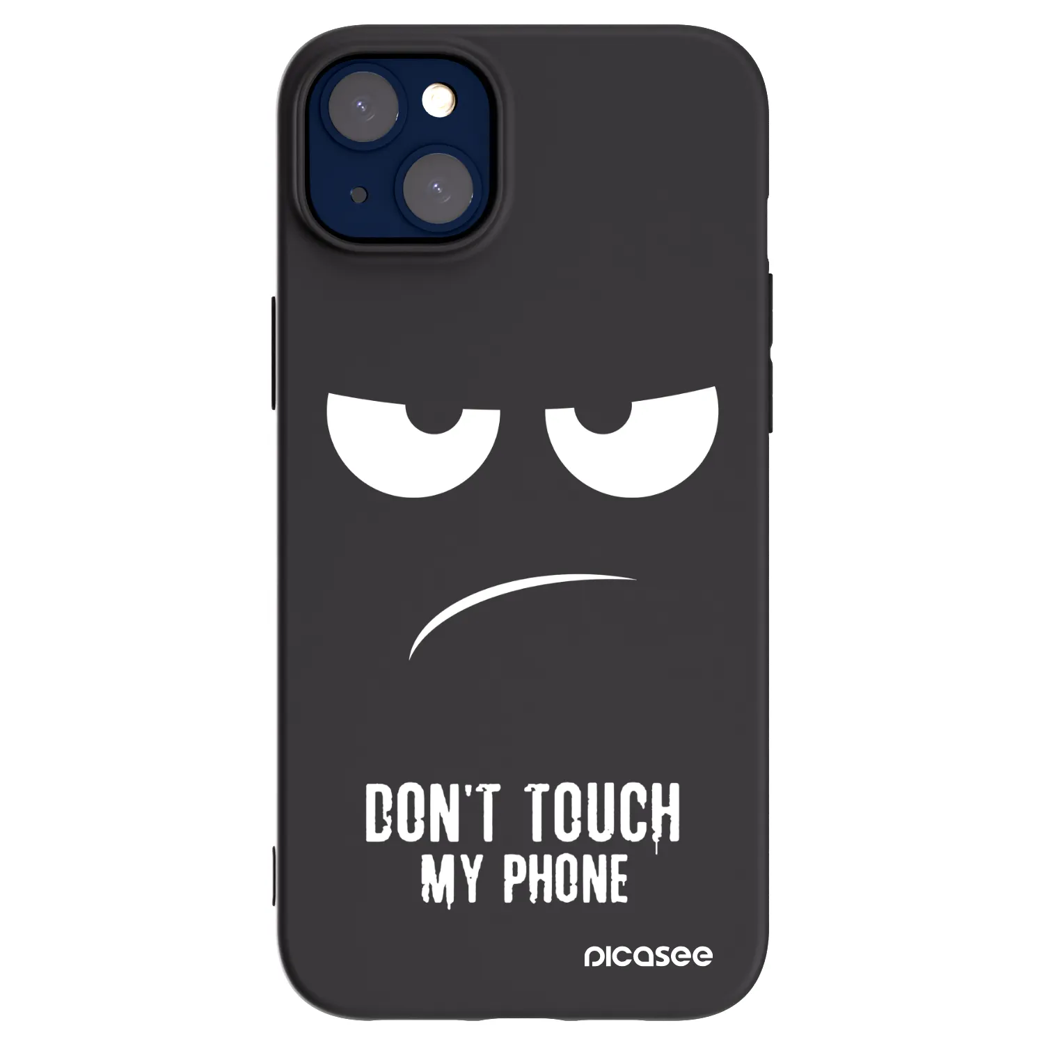 Picasee silikonowe czarne etui na Apple iPhone 14 Plus - Don't Touch My Phone