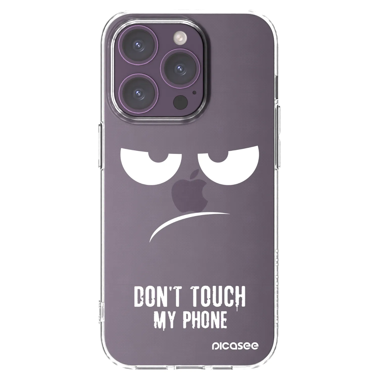 Picasee silikonowe przeźroczyste etui na Apple iPhone 14 Pro - Don't Touch My Phone