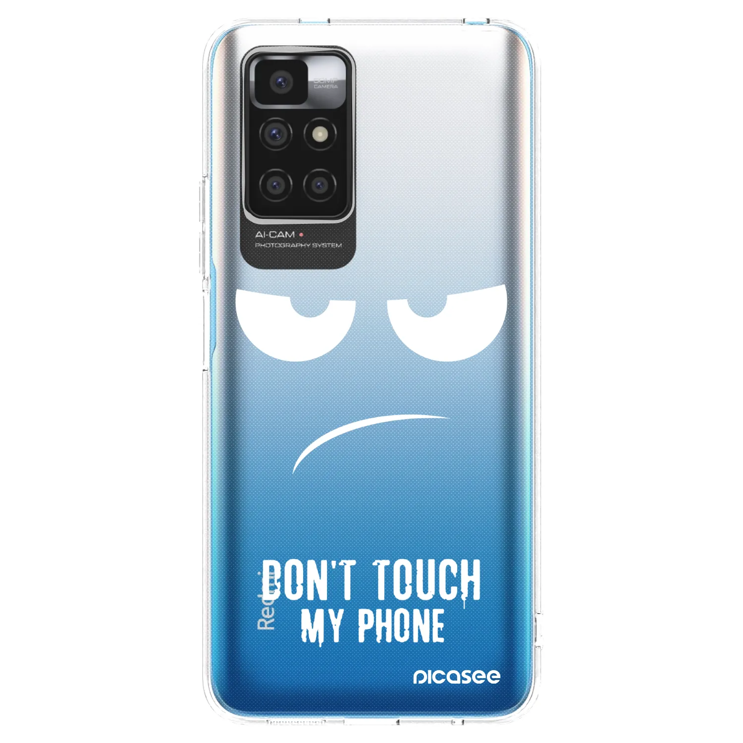 Picasee silikonowe przeźroczyste etui na Xiaomi Redmi 10 (2022) - Don't Touch My Phone