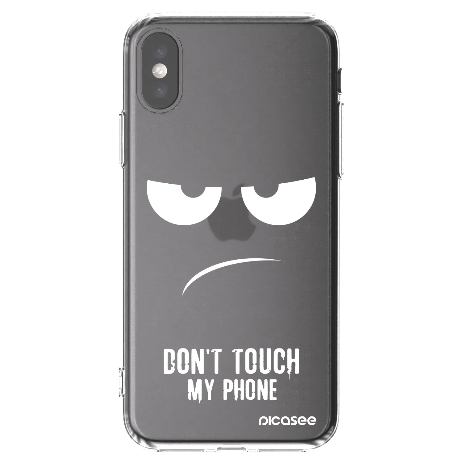 Picasee silikonowe przeźroczyste etui na Apple iPhone X/XS - Don't Touch My Phone