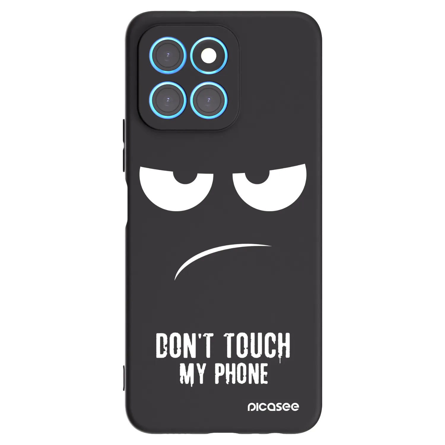 Picasee silikonowe czarne etui na Honor X8 5G - Don't Touch My Phone