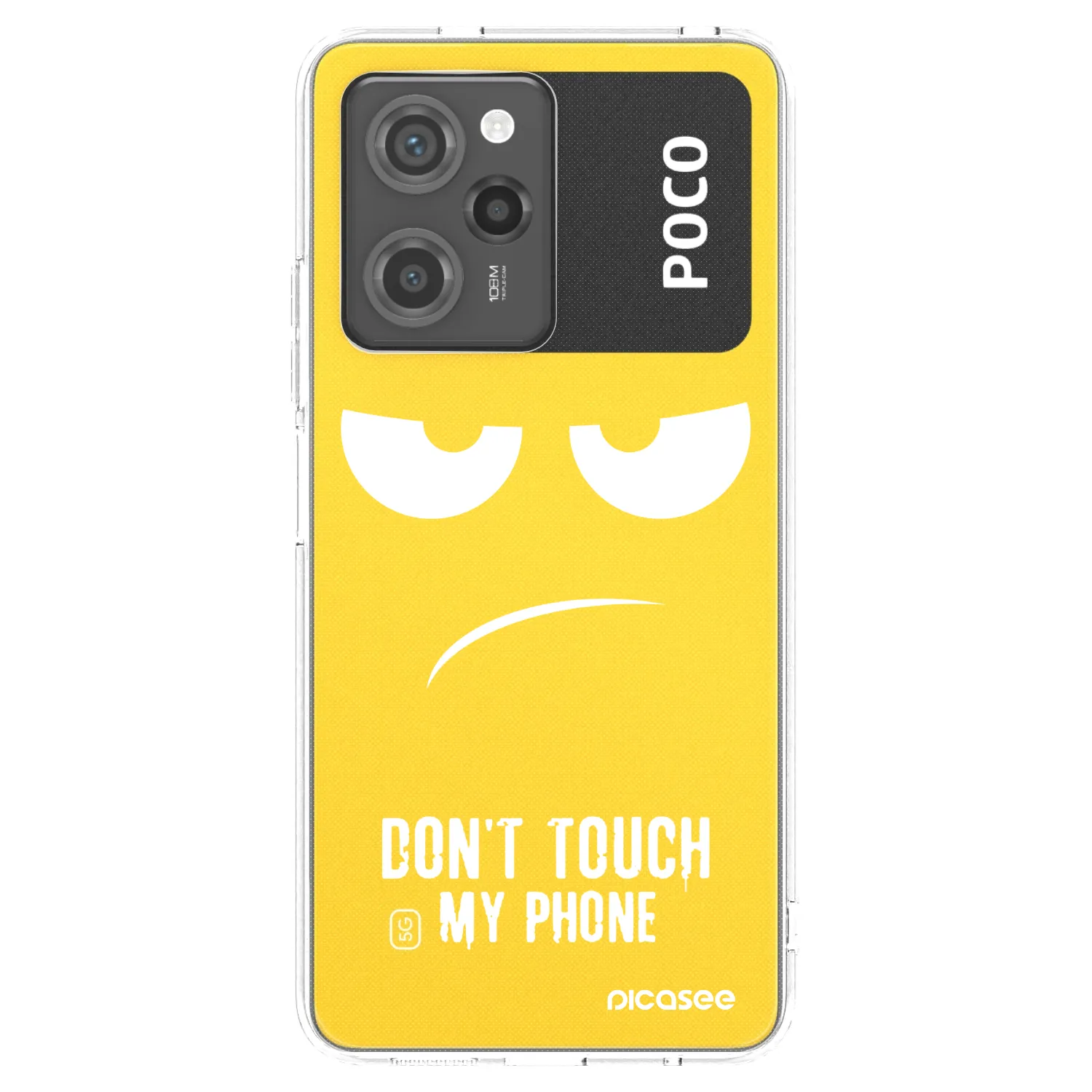 Picasee silikonowe czarne etui na Xiaomi Poco X5 Pro - Don't Touch My Phone