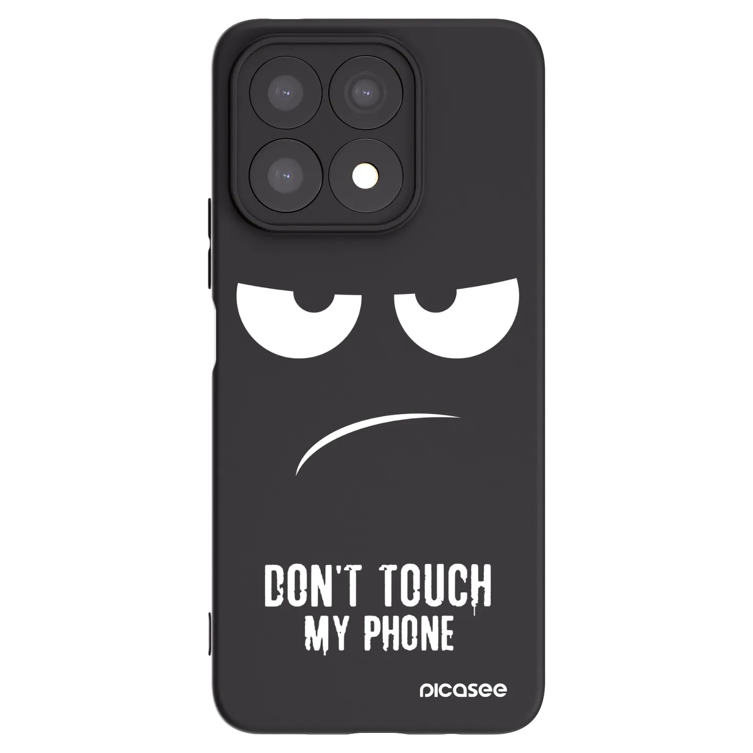 Picasee silikonowe czarne etui na Honor X8a - Don't Touch My Phone