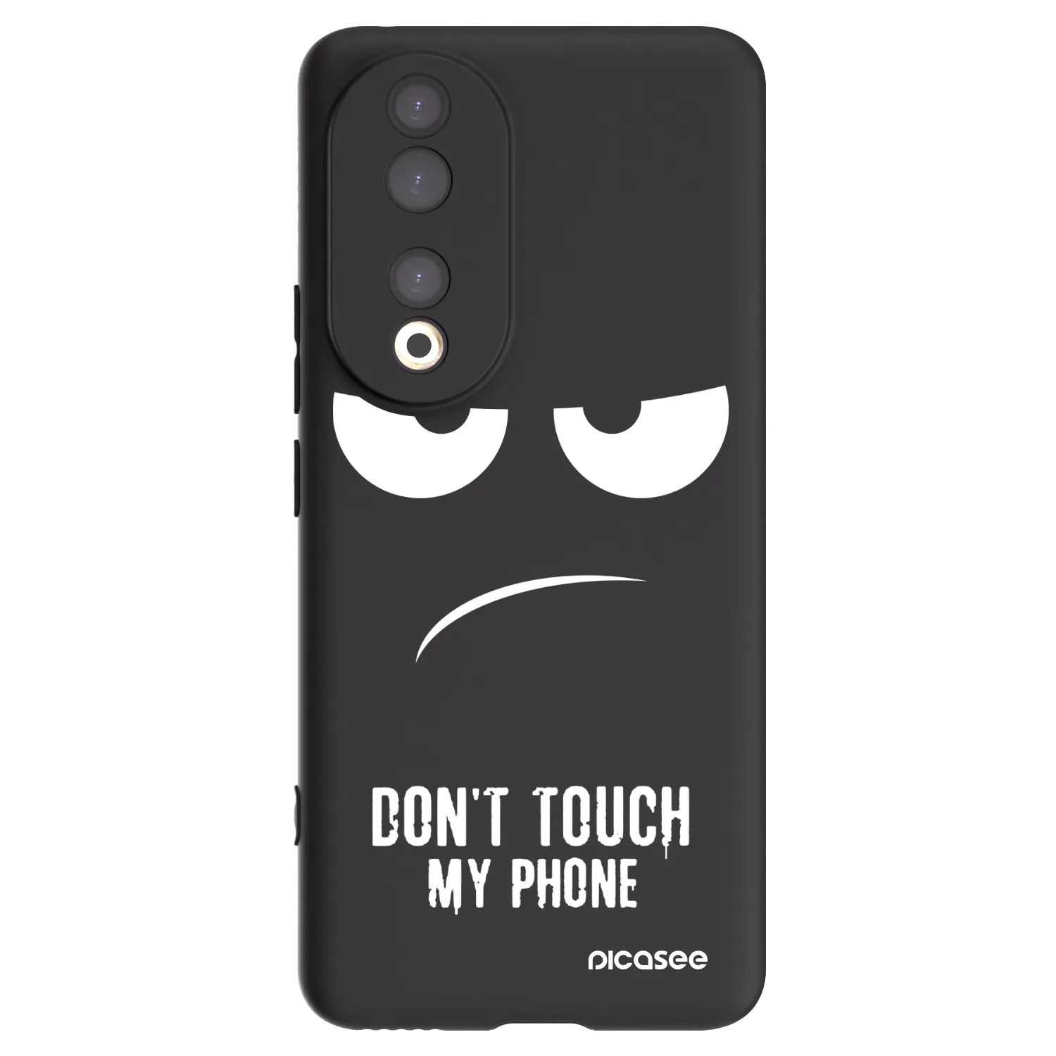 Picasee silikonowe czarne etui na Honor 90 5G - Don't Touch My Phone
