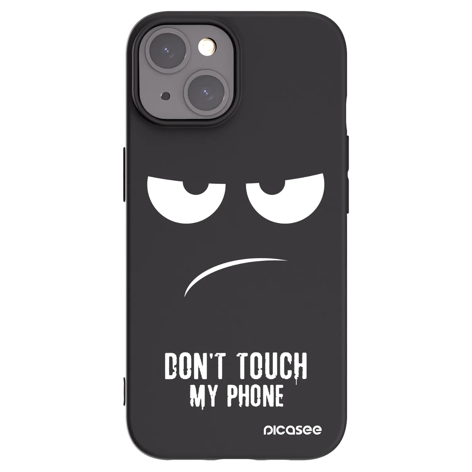 Picasee silikonowe czarne etui na Apple iPhone 15 - Don't Touch My Phone