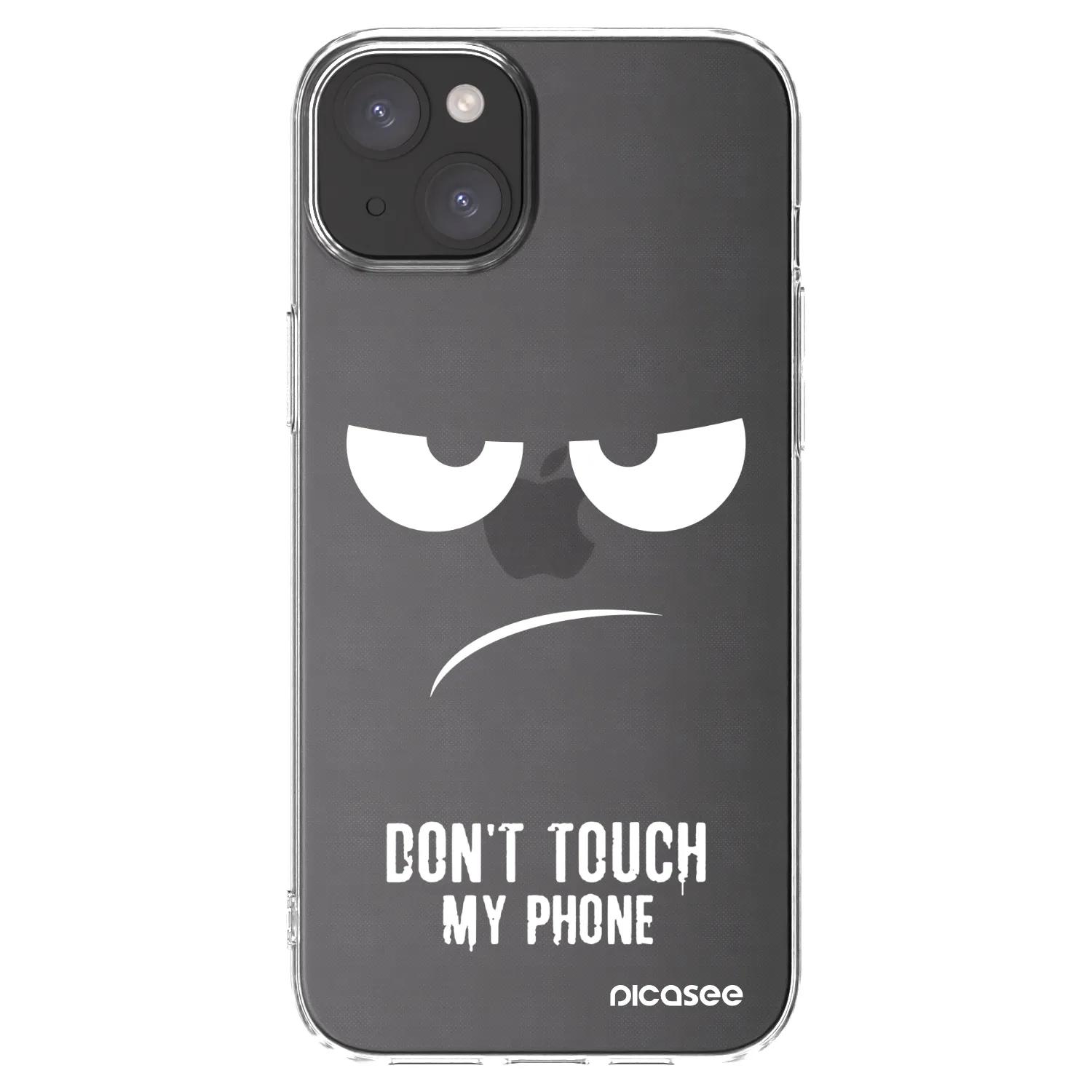 Picasee silikonowe przeźroczyste etui na Apple iPhone 15 Plus - Don't Touch My Phone